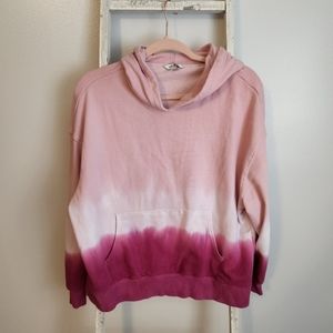 Wildfox sweatshirt womens large pink ombre hooded kangaroo pocket